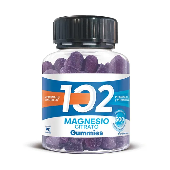 102 Magnesio Gummies X90 Gomitas Sabor Sin sabor