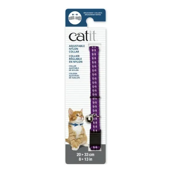 Collar Gato Reflectante Anti Ahorque/ Cat It/boxcatchile Color Morado