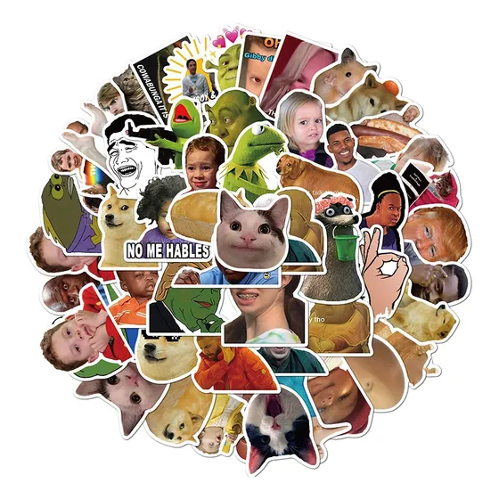 50pcs Divertidas Meme Stickers Agua Botellas Portátil Ybpcz