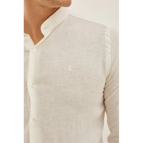 Camisa Para Hombre De Cuello Mao Marbella De Airborn