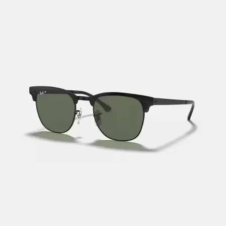 Lentes Solares Ray-ban Rb3716 Clubmaster Metal Polarized Large 18658 51-21 L, Verde Musgo, Preto