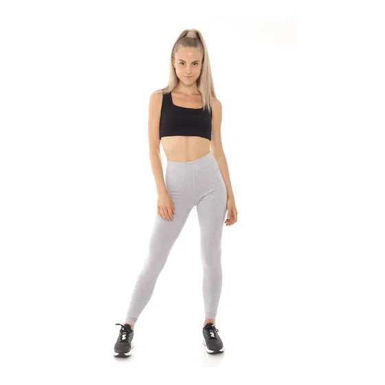 Calza Mujer Lisa Básica Algodón Y Lycra Tiro Alto 4587