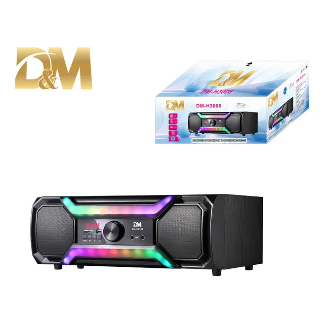 Minicomponente Dm-h3006 Multimedia Speaker, Sonido 3d, Rgba Color Negro Potencia Rms 60 W
