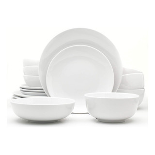Vajilla Porcelana Blanca 16pcs Servicio 4 Personas Vajilla Porcelana Blanca 16pcs Servicio 4 Personas