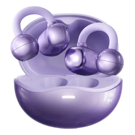 Audífonos Bluetooth Clip-on Occiam H33 Cloro Violeta – Diseño Perla, Sonido Dolby 360°, 72h Duración, Bluetooth 6.0, Cancelación Ruido Ai, Ipx4, Manos Libres