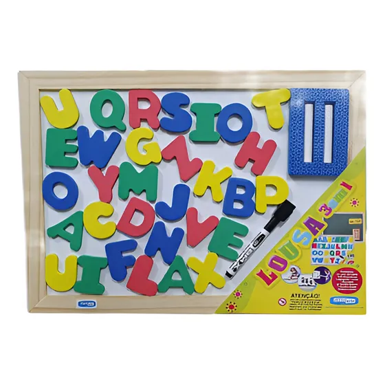 Lousa Magnética Infantil Frente Verso 3 Em 1 Branco E Verde