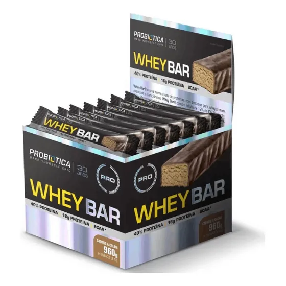 Whey Bar Caixa 24 Barras Probiótica