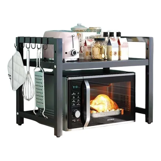 Estante Repisa Extensible Horno Microondas Con Ganchos Rack