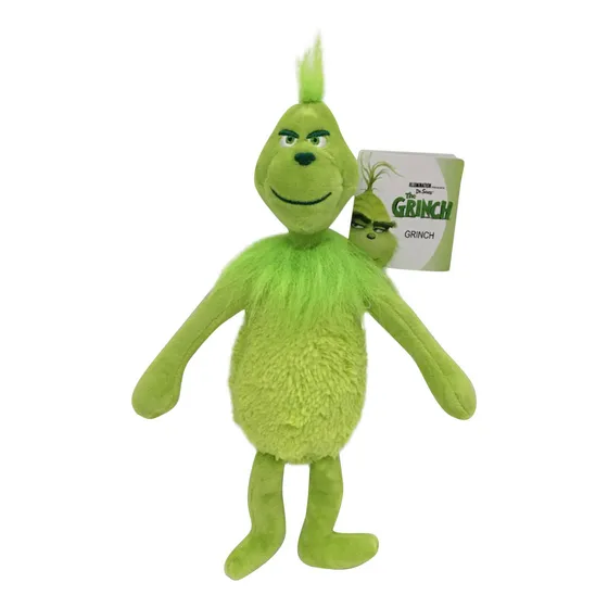Muñeco de peluche navideño del Grinch, figura verde del Monstruo Grinch, color rojo