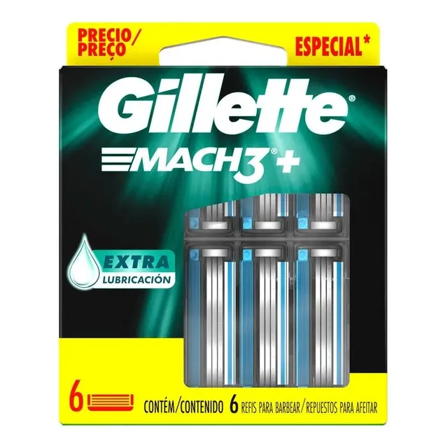 Gillette Mach3 Repuestos De 6 Cartuchos