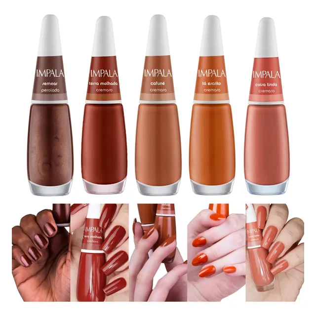 Kit 5 Esmaltes Impala Tons Terrosos Marrom HipoalergĂȘnico Kit 5 Esmaltes Impala Tons Terrosos Marrom HipoalergĂȘnico