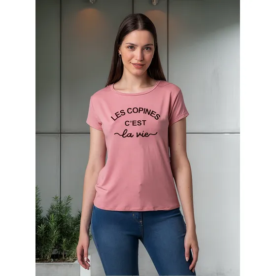 Remera Onyx Estampada Modal Viscosa Con Lycra La Vie Mujer