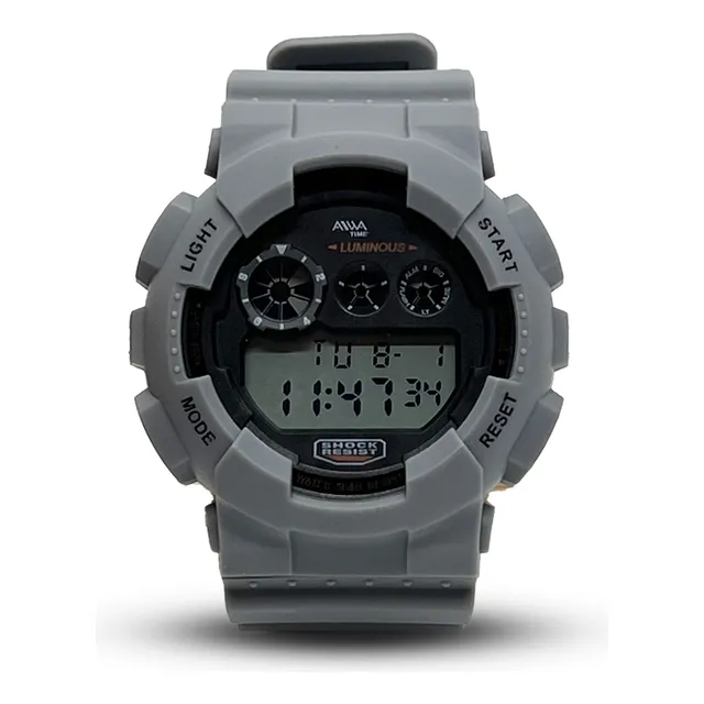 Reloj Digital Sumergible 50m Gris Crono/alarm/luz