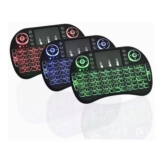 Mini Teclado Inalambrico Touchpad Iluminado Smart Tv Box Ñ