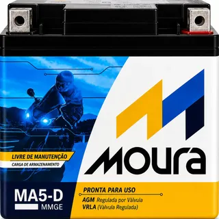 Bateria Moto Moura MA5-D (Titan Fan Biz Bros Fazer 125 150 160 Flex Xre 190)