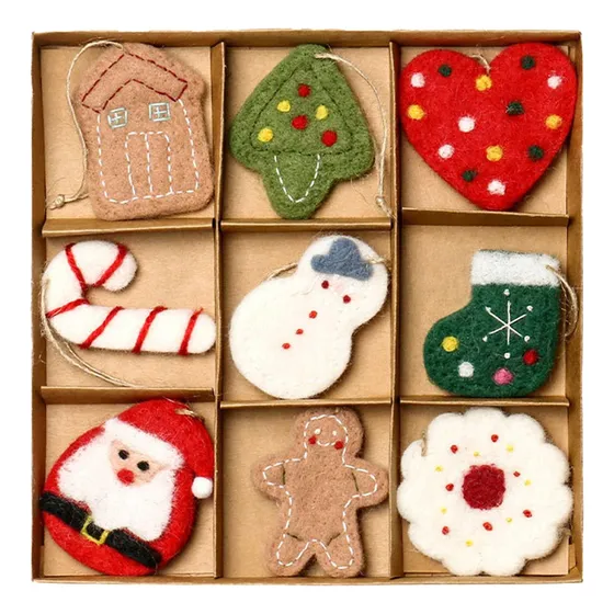 Adornos Navideños De Fieltro Adornos De Fieltro Para Árbol D