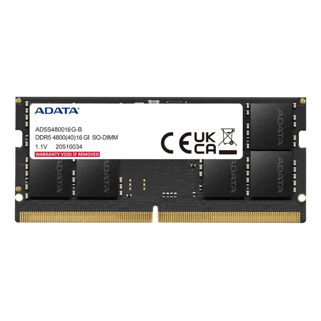 Memoria Notebook Sodimm Ddr5 Adata 16gb 4800 Mhz CL40 1x16GB