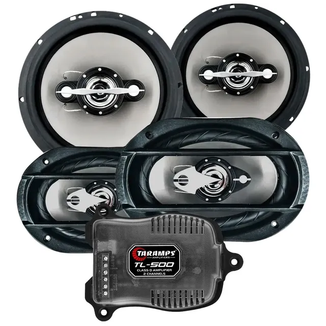 Modulo Taramps Tl500 + 4 Alto Falante 6 Pol 6x9 Pol 280w