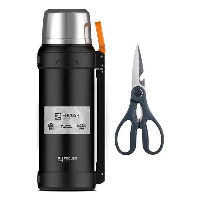 Termo Facusa 2.5 Lts 24 H Caliente Y Frío 24 H Mango Ergonóm