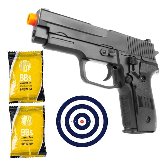 Pistola Airsoft De Pressão Spring Vg P226 2124 Mola 6mm+bbs