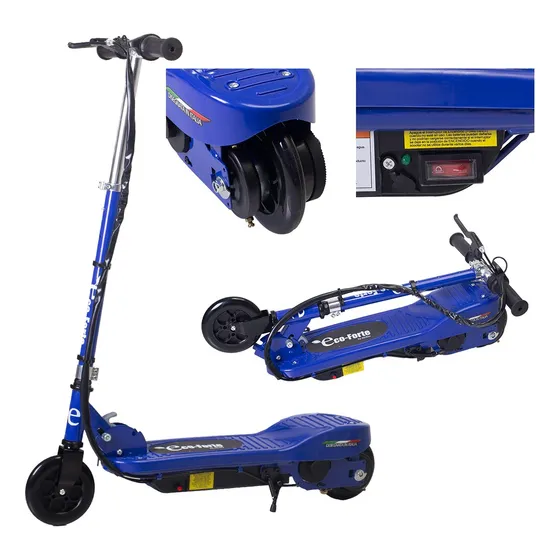 Eco-forte Scooter Patín Eléctrico 120w 12km/h Ajustable Color Azul
