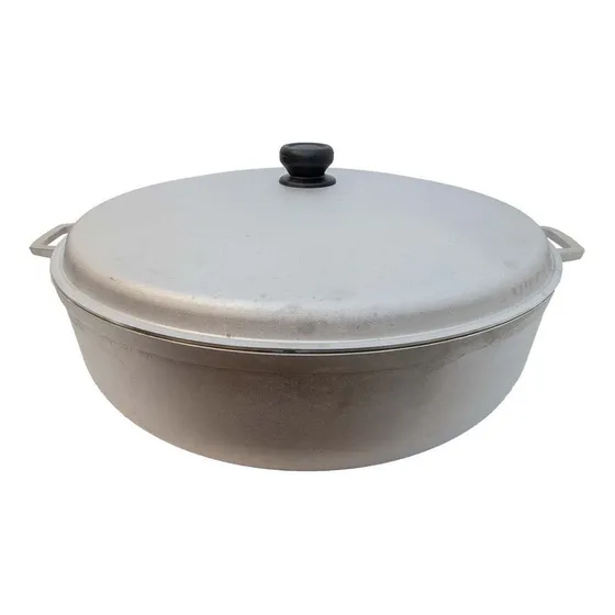 Caldero De Aluminio 44 X 12 Cm. Con Tapa, Olla De 19 Litros