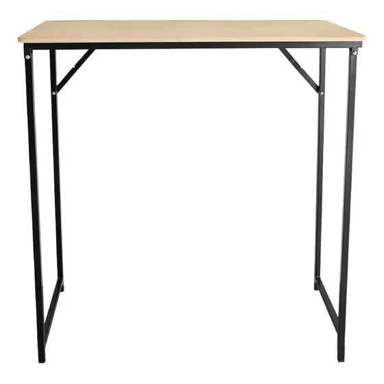 Mesa Barra Plegable Alta Hierro Madera 100 X 50 Cm X 1m Alto
