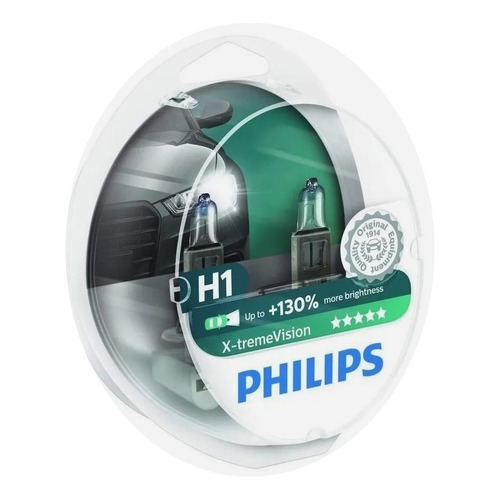 Lampara Philips H1 Xtreme Vision 130% Mas Luz Kit X 2 Lamp