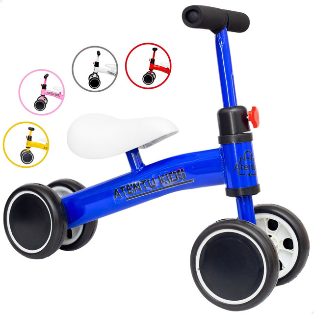 Bicicleta Infantil De Equilíbrio Sem Pedal Andador 4 Rodas Cor Azul Bicicleta Infantil De Equilíbrio Sem Pedal Andador 4 Rodas Cor Azul