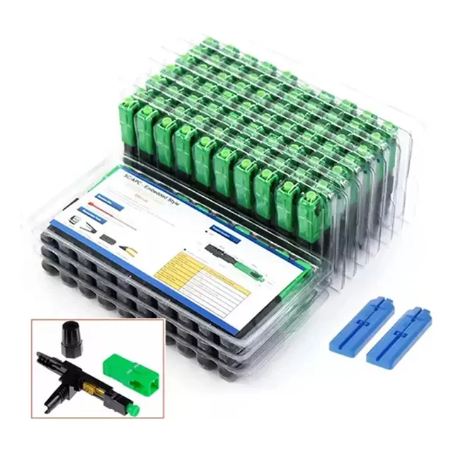 Conector Rápido De Fibra Óptica Sc Apc Para Ftth 50 Piezas