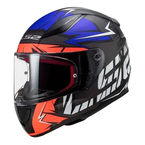 Casco Para Moto Integral Ls2 Ff353 Rapid Cromo Naranja/azul Color Azul Tamaño del casco S