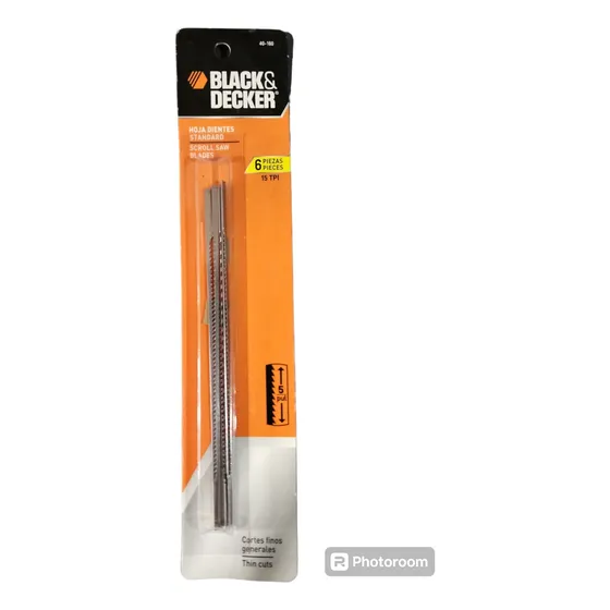 Hoja De Sierra Caladora De Banco sin pin Black & Decker 15tpi x 6u 40-160