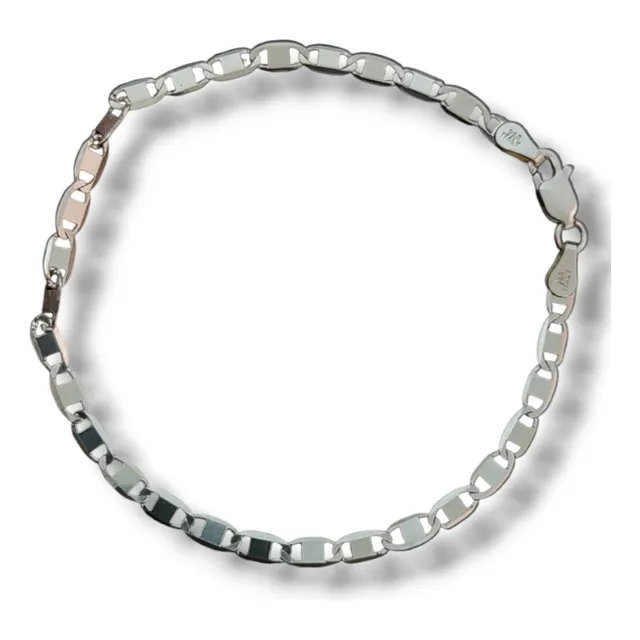 Pulsera Escaleradoble Faz Diamantadaplata Italy Ley 925-20cm