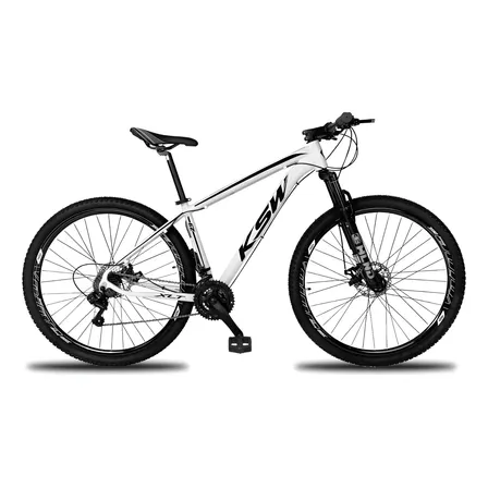 Bicicleta Aro 29 Mtb Ksw Xlt100 24 Marchas E Freios A Disco Branco/preto 19  