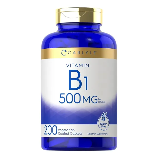 Vitamina B1 Tiamina 500 Mg 200 Pastillas Carlyle Gluten Free