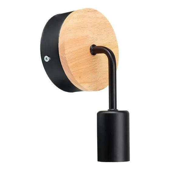 Aplique Pared Nordico Metal Madera Vintage Estructura Negro