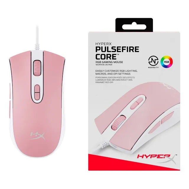 Mouse Gaming Hyperx Pulsefire Core White/pink Color Blanco y Rosa