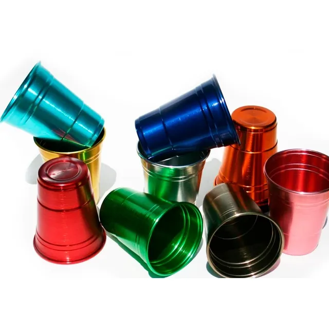 Vaso De Aluminio Colores Anodizado 12 Piezas Hermosos!!!
