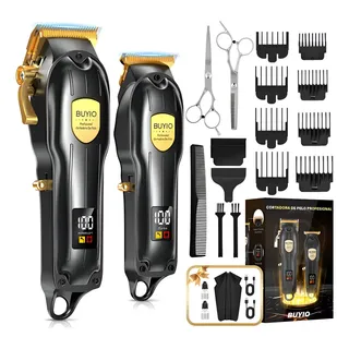 Lmáquina De Cortar Cabelho Profissional Kit De Cortadores, C Preto 5v
