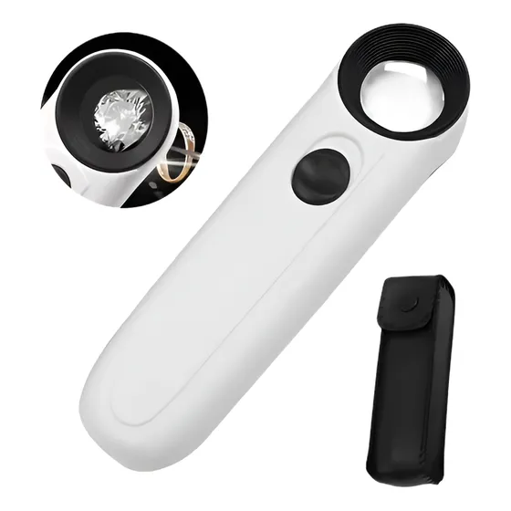 Lupa Portátil De Aumento Con Luz Led 40x Con Estuche