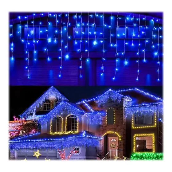 Luz Cascada Navidad Luces Navideñas Balcon 200 Led 6m X 45cm