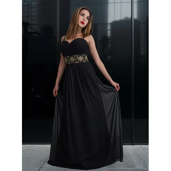 Vestido Elegante Mujer Escote Corazon Falda Gasa Moda Pasion