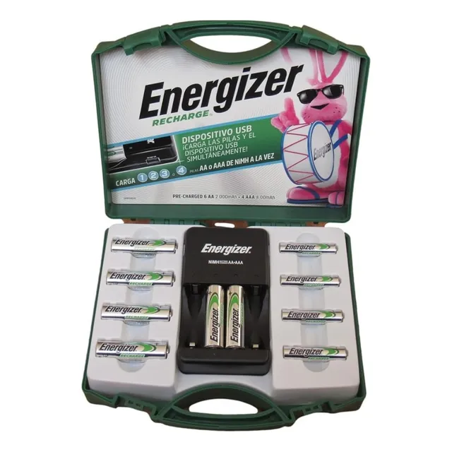Cargador Energizer Baterías Pilas Recargables Aa Aaa Usb
