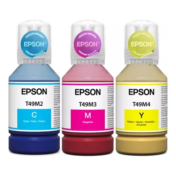 Kit 03 Tinta Original Sublimática Epson F570 F170 T49m 