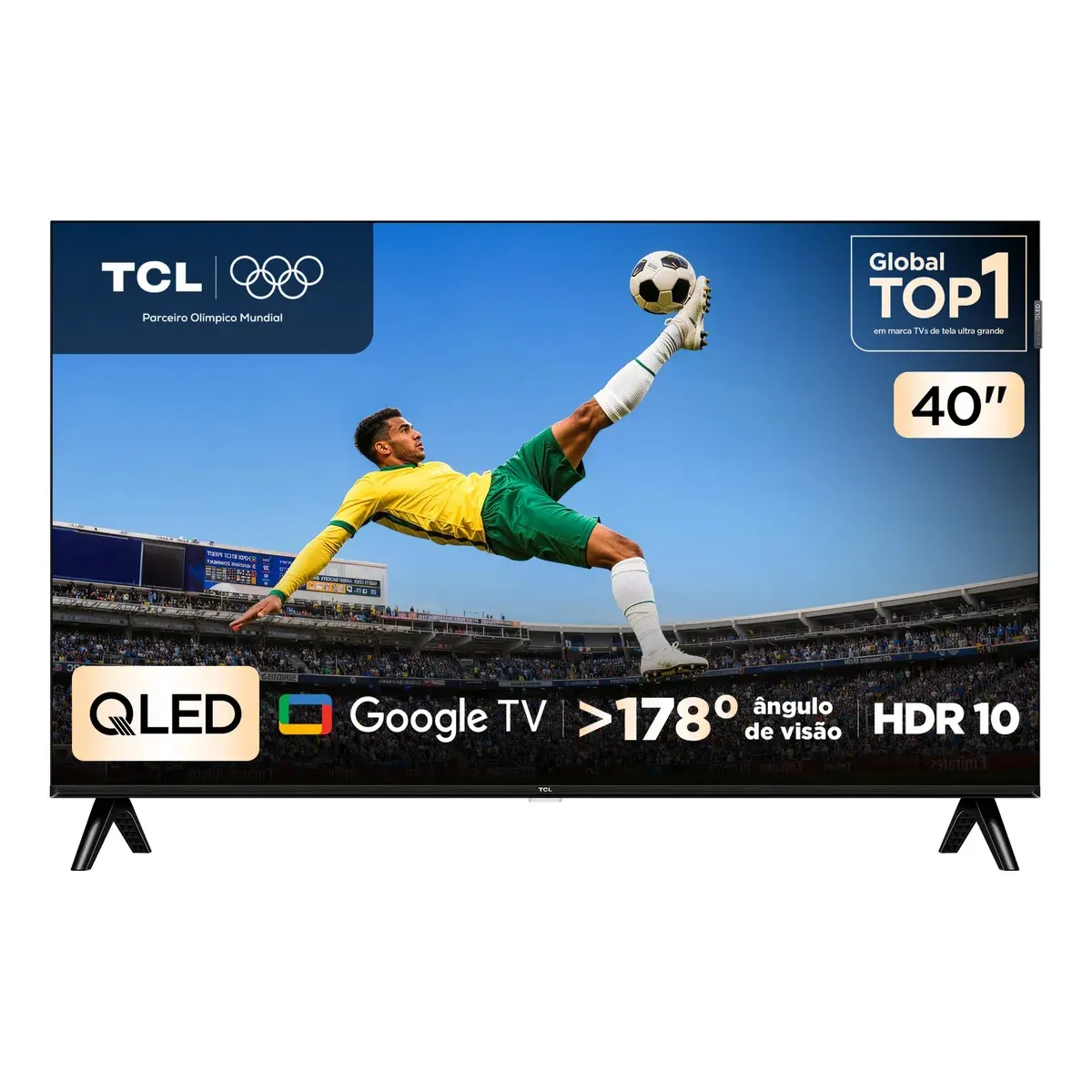 Smart tv tcl 40 polegadas full hd qled s5k wifi bluetooth google tv 2 hdmi hdr10 dolby audio 40s5k