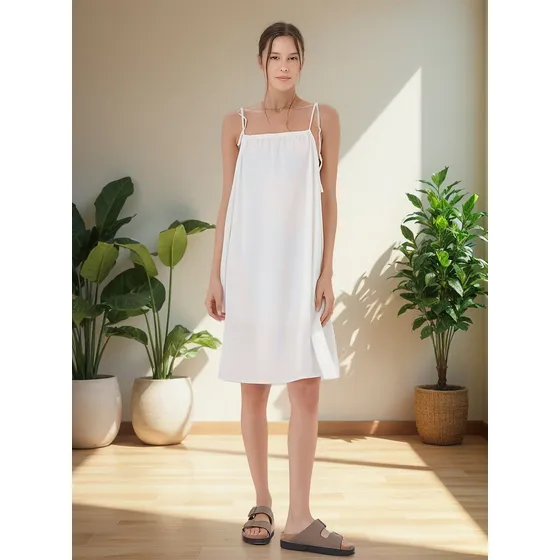 Vestido Koss Corto De Lino Forrado Strass Guk4063 Arizona