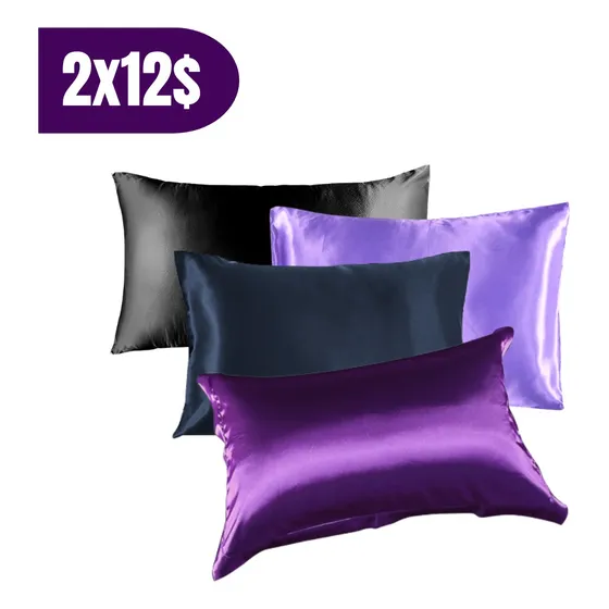 2 Fundas De Satín Para Almohadas Estandar (el Par)