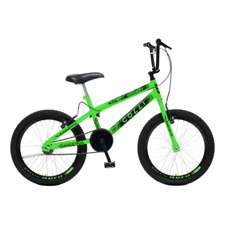 Bicicleta Para Meninos Colli Max Boy Cross Aro 20 Cor Verde Neon Tamanho Do Quadro 12