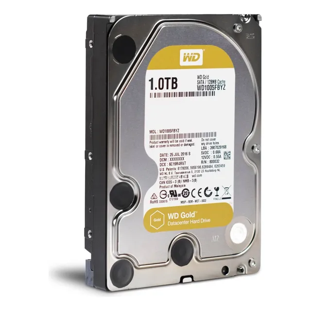 Unidad Disco Duro Hdd Wd Gold 1tb Clase Empresarial Sata Color Dorado