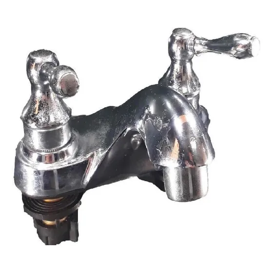 Llave Para Lavamano Twin Manilla Lev Cromado Belt-g Gri-1806